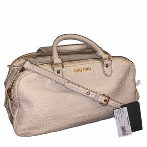 AUTH. *rare* MIU MIU by Prada Croc Bowler Bag